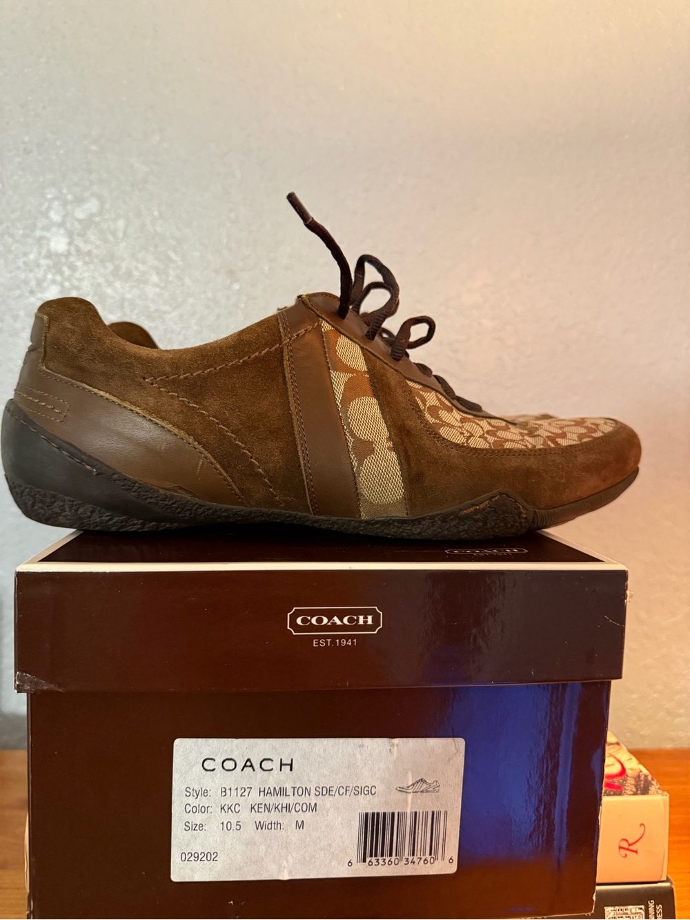 Coach Men's Signature Canvas & Suede Sneakers in Brown - Picture 7 of 7